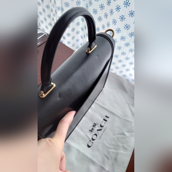 Coach 1941 Hutton Black Briefcase Leather Shoulder Bag (2 Straps incl) - Picture 3 of 13